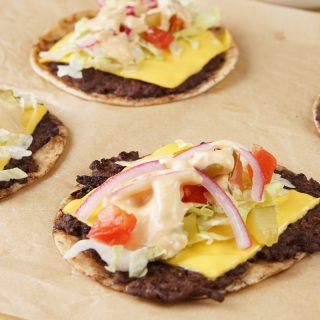 Smash burger tacos