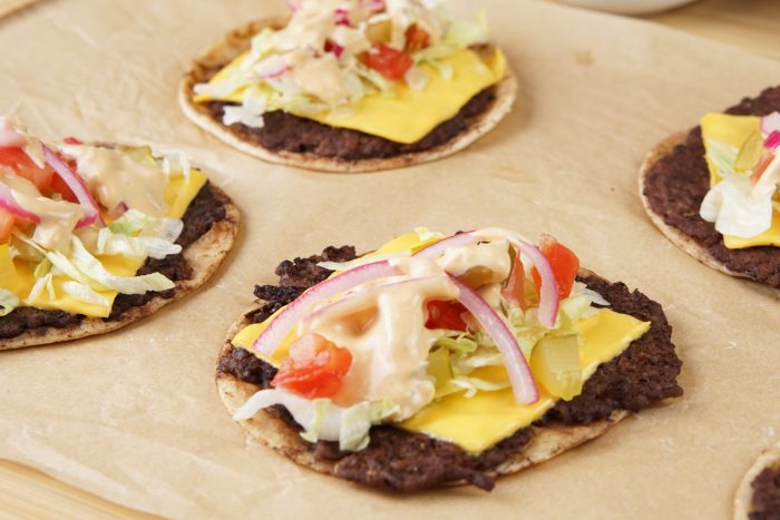 Smash burger tacos