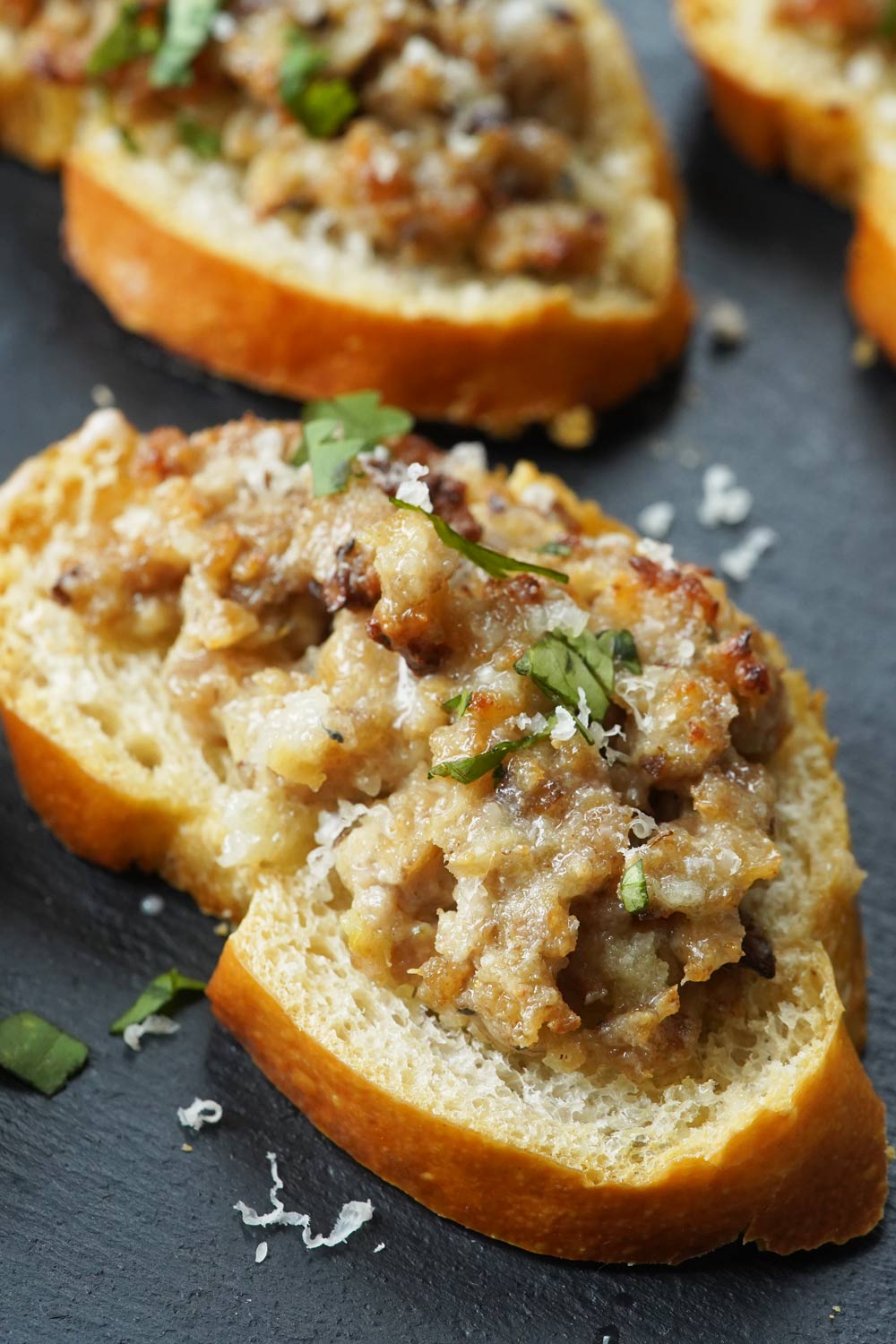 Sausage Cream Cheese Crostini
