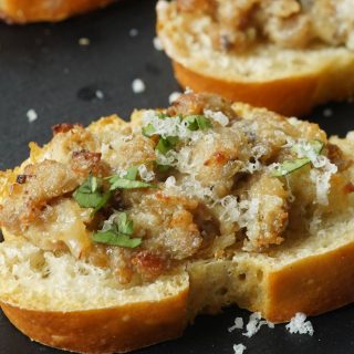 Sausage Cream Cheese Crostini