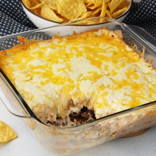 Warm beef, bean & cheese dip