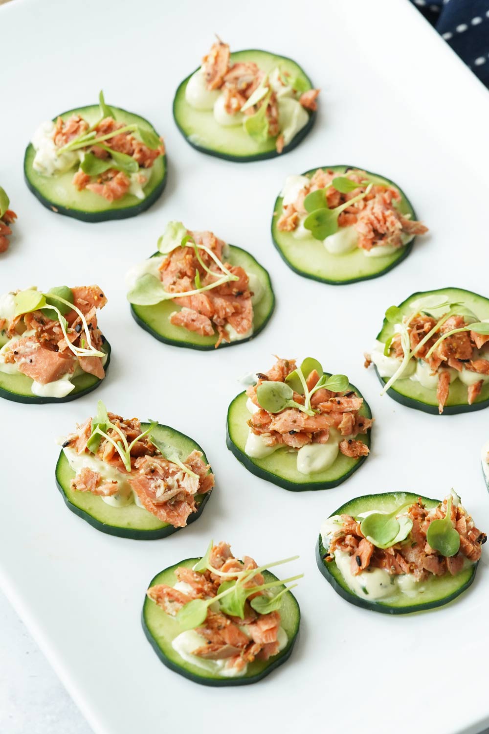 salmon cucumber bites