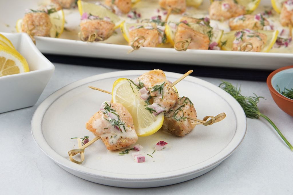 Salmon skewers