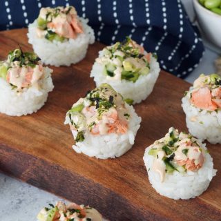 salmon sushi cups