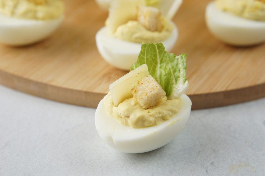 Caesar Salald Deviled Eggs
