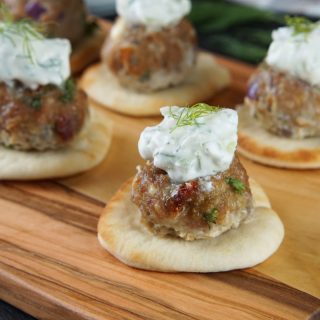 Greek meatballs on naan