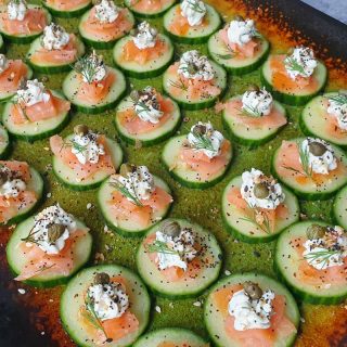 smoked salmon cucumber bites