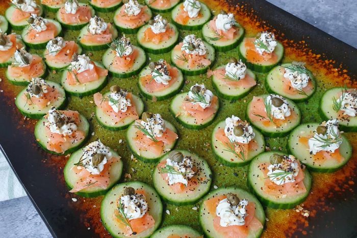 smoked salmon cucumber bites