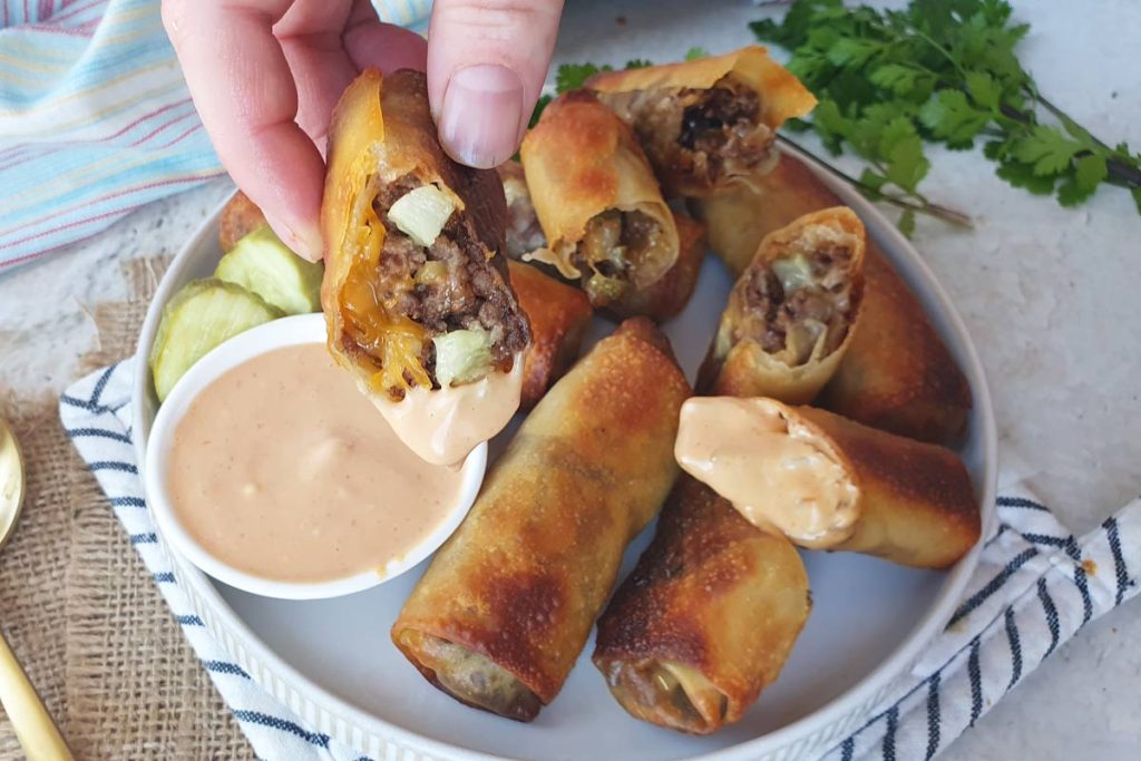 cheeseburger eggrolls