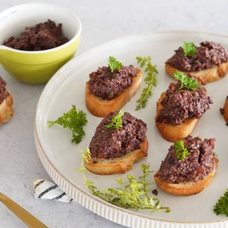 Olive tapenade crostini