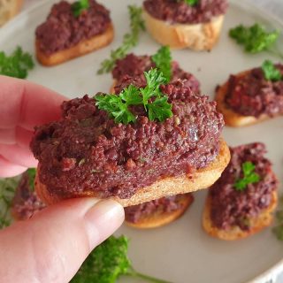Olive tapenade crostini